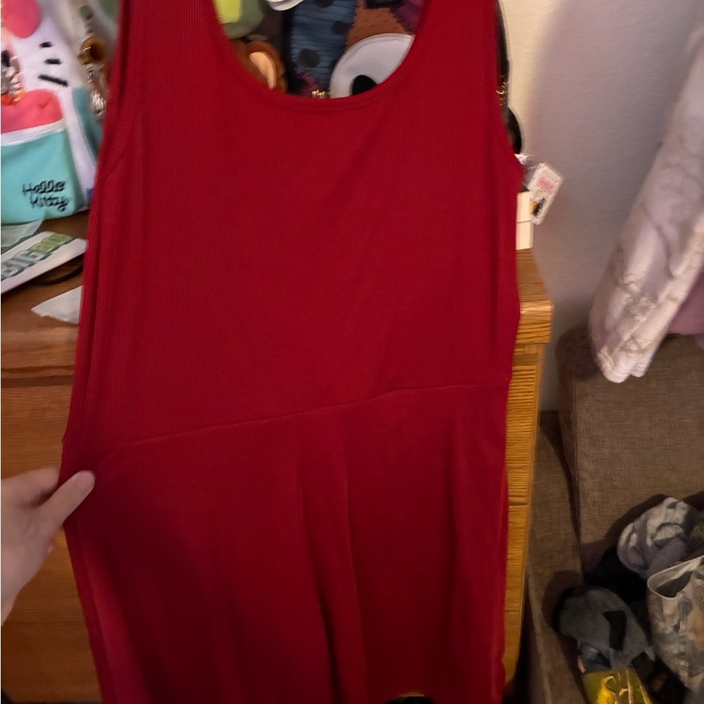 Bold Red Sleeveless Dress
